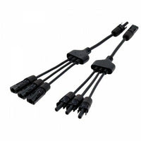 Pair of 3-to-1 MC4 cable assemblies for solar panels and photovoltaic systems - Solarika.co.uk
