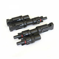 Pair of MC4 T-branch cable connectors / plugs for solar panels and photovoltaic systems - Solarika.co.uk