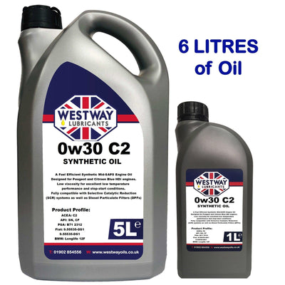 0W30 C2 Fully Synthetic Engine Oil 0w/30 for PSA B71 2312 Blue HDi - 4Boats