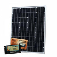 100W 12V dual battery solar kit for camper / boat with controller and cable - 4Boats