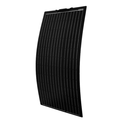 100W BLACK REINFORCED NARROW SEMI-FLEXIBLE SOLAR PANEL WITH A DURABLE ETFE COATING - 4Boats