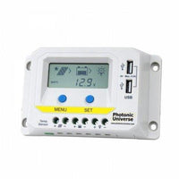 10A 12V/24V solar charge controller / regulator with LCD display and powerful dual USB output (2.4A) - 4Boats