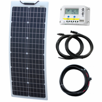 50W 12V Reinforced narrow semi-flexible solar charging kit