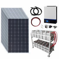 3.6kW 48V Complete Off-grid solar power system with 12 x 300W solar panels, 5kW hybrid inverter and a 24kWh battery bank