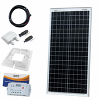 40W 12V solar charging kit with 10A controller, mounting brackets and cables