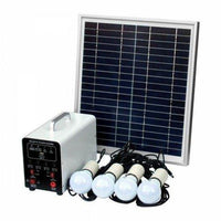 15W Off-Grid Solar Lighting System with 4 LED Lights, Solar Panel and Battery - 4Boats