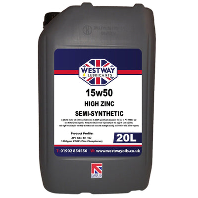 15w50 Classic Oil High Zinc Semi-Synthetic High ZDDP - 4Boats