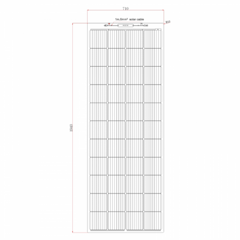 270W semi-flexible fibreglass solar panel with durable ETFE coating