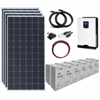 1.4kW 24V Complete Off-grid solar power system with 4 x 360W solar panels, 3kW hybrid inverter and a 7.2kWh battery bank