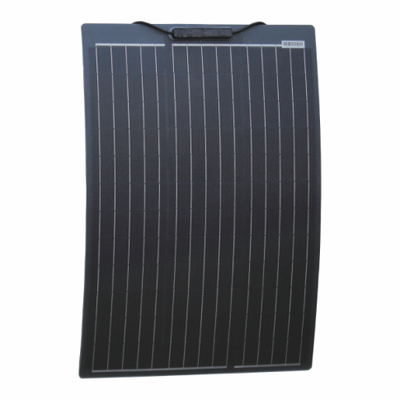 60W black semi-flexible fibreglass solar panel with durable ETFE coating