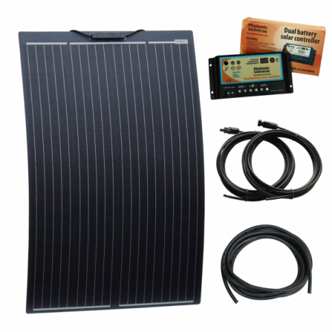 120W 12V semi-flexible dual battery solar charging kit