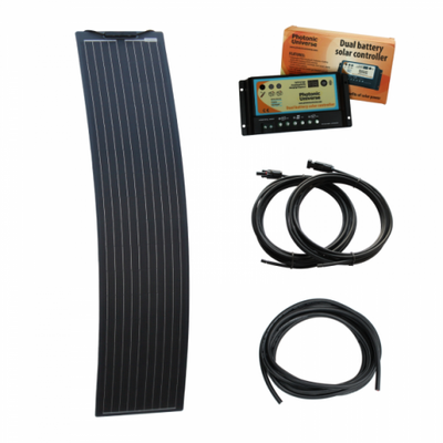 100W 12V ultra-narrow semi-flexible dual battery solar charging kit