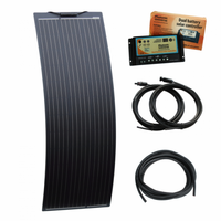 130W 12V narrow semi-flexible dual battery solar charging kit