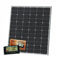200W 12V dual battery solar kit for camper / boat with controller and cable - 4Boats