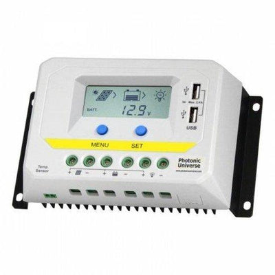 30A 12/24V solar charge controller / regulator with LCD display and powerful dual USB output (2.4A) - 4Boats