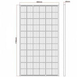 320W 12V solar panel with 5m cable - 4Boats