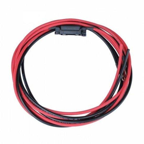 3m 10mm2 single core red and black extension cable with a fuse holder, 40A fuse and ring terminals (8mm) - 4Boats