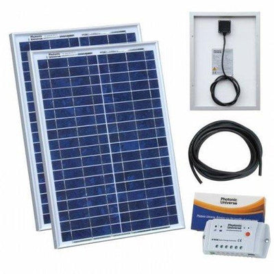 40W (20W+20W) solar charging kit with 10A controller and 5m cable - 4Boats