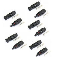 5 Pairs of MC4 compatible connectors for 10mm2 cable, suitable for solar panels, extension leads or photovoltaic systems - 4Boats