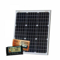 50W 12V dual battery solar kit for camper, boat, yacht with controller and cable - 4Boats