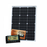 60W 12V dual battery solar kit for camper / boat with controller and cable - 4Boats