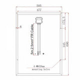 60W 12V dual battery solar kit for camper / boat with controller and cable - 4Boats