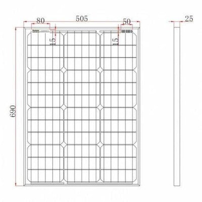 60W 12V solar panel with 5m cable - 4Boats