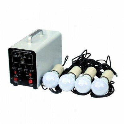 Off-Grid Solar Lighting System with 4 LED Lights, Solar Charge Controller and Lithium Battery - 4Boats