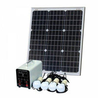 Off-Grid Solar Lighting System with 50W solar panel, 4 LED Lights, Solar Charge Controller and Lithium Battery - 4Boats