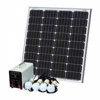 Off-Grid Solar Lighting System with 80W solar panel, 4 LED Lights, Solar Charge Controller and Lithium Battery - 4Boats