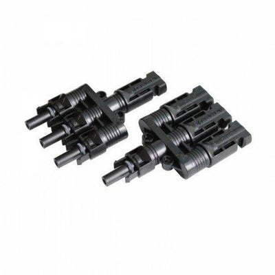 Pair of 3-to-1 T-MC4 cable adapters for solar panels and photovoltaic systems - 4Boats