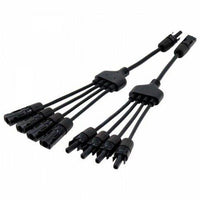 Pair of 4-to-1 MC4 cable assemblies for solar panels and photovoltaic systems - 4Boats