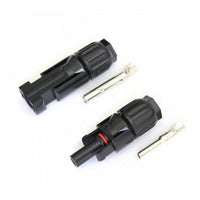 Pair of MC4 compatible connectors for 10mm2 cable, suitable for solar panels, extension leads or photovoltaic systems - 4Boats