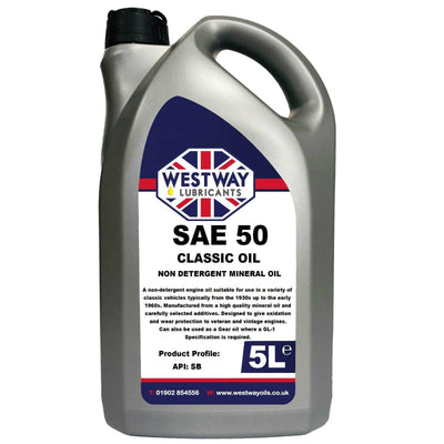 SAE 50 Mineral Classic Motor Oil Non Detergent API SB - 4Boats