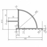 Set of 2 x 67cm aluminium solar panel mounting brackets/spoilers for fitting solar panels to motorhomes, caravans, boats or roofs - 4Boats