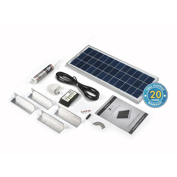 Solar Technology 20W Rigid Solar Panel & Universal Fitting Kit - Solarika.co.uk