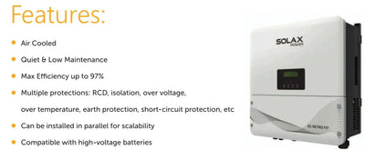 SolaX X1 RetroFit AC Coupled Battery charger Inverter HV 5.0kW - Solarika.co.uk