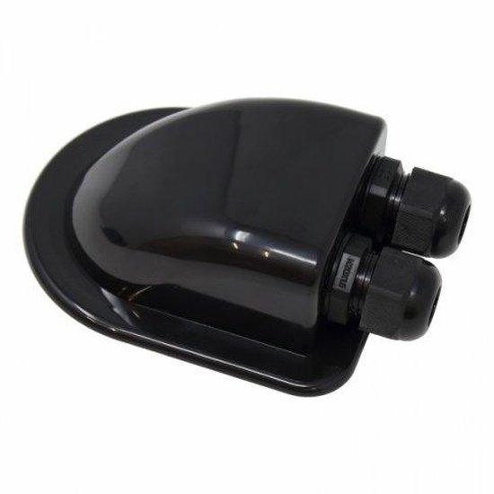 Waterproof black double cable entry gland (3-7mm) for motorhomes, caravans, campervans, boats and building installations - 4Boats