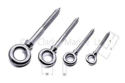 Woodscrew eye bolt - Marine grade stainless steel 316 A4 - 4Boats